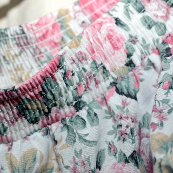 Plus Size 26W Women's Stretch Waist Midi Circle Skirt Vintage Floral Rose Print - Picture 6 of 7